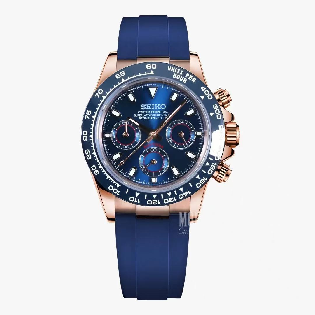 Daytona | Rose Gold Blue Oyster Flex